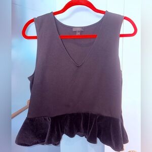 J. Crew Black Peplum Sleeveless Blouse